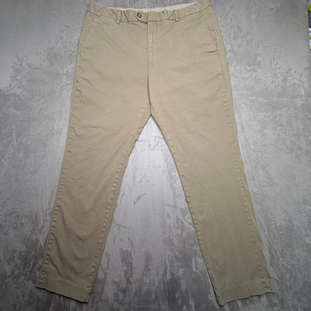 Bonobos Chino Pants Mens 36x32 Olive Green Athletic Fit Textured Cotton Trousers